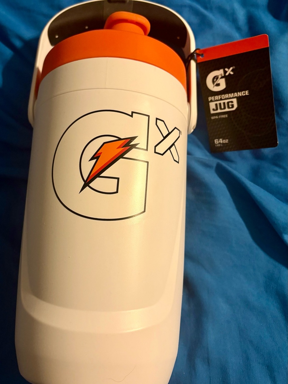 Performance Jug 64oz BPA-Free Water Bottle - White/Orange